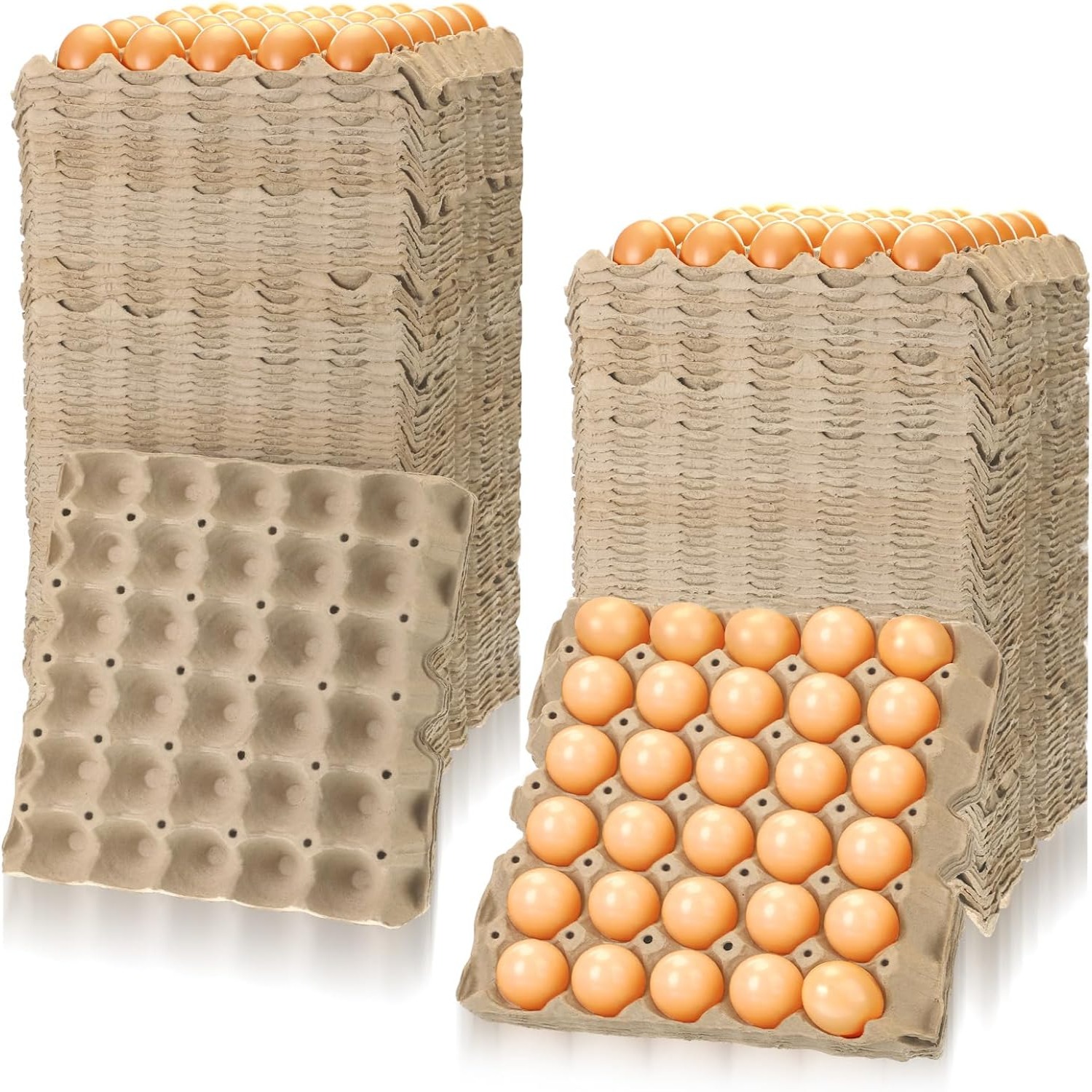 Egg Cartons Trays Disposable Storage Stackable Chicken 30 Egg Cell Paper Pulp Egg Tray for Fridge