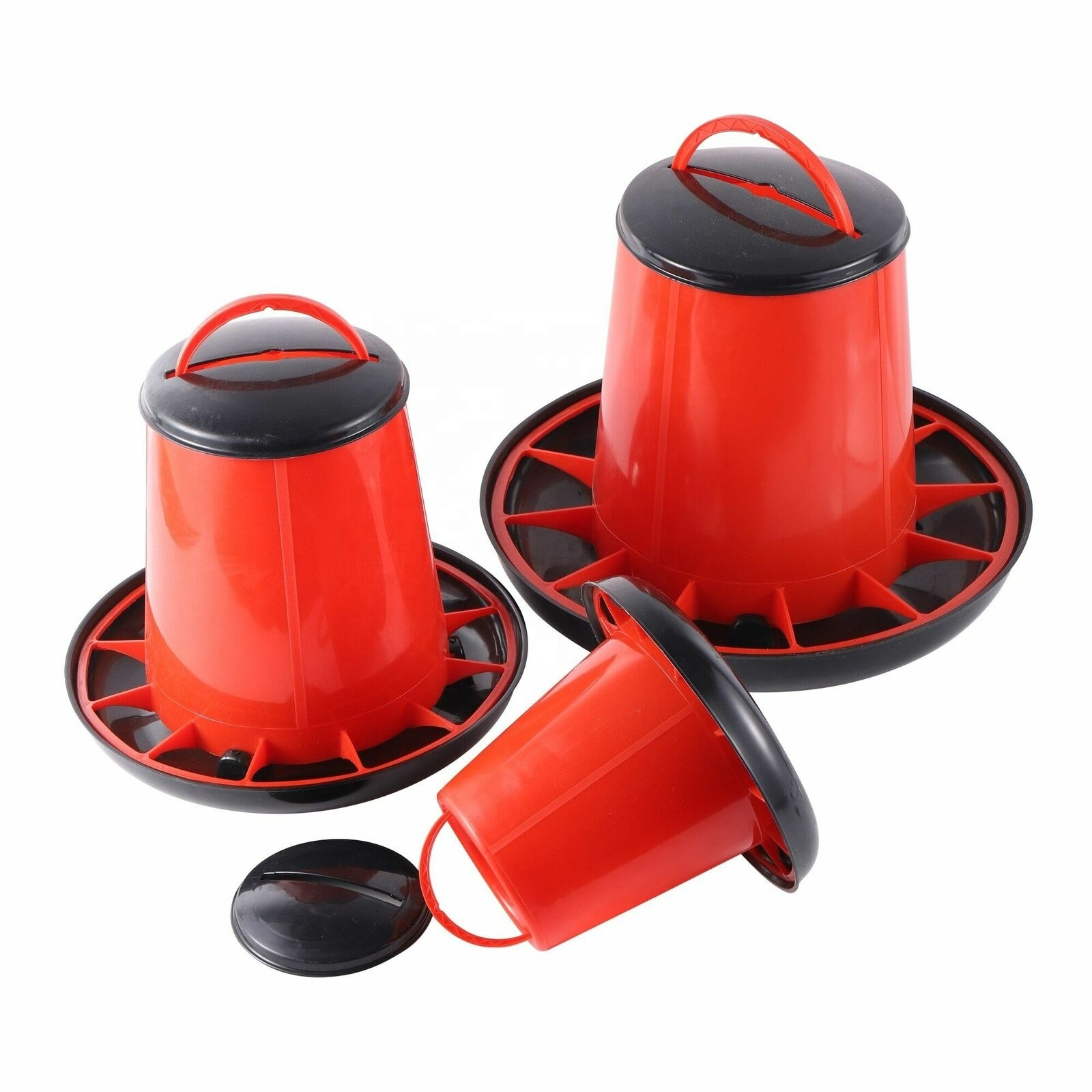 3kg Plastic Poultry Feeder Pan Bucket Water Drinker Farm Equipment Auto Chicken Plastic Feeder