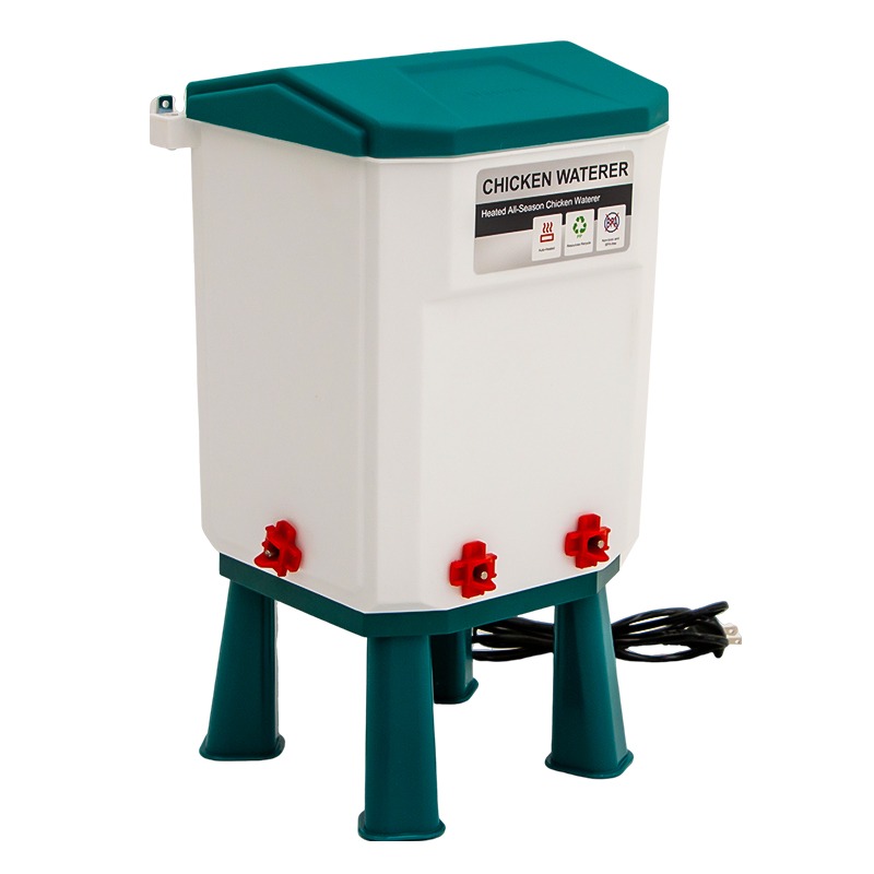 7L 11L Heated Chicken Waterer Chicken Nipples Heated Waterer Drinker With Removable Legs in Winter
