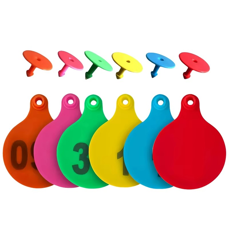 TPU Large Size Round Animal Ear Tags Poultry Management Identification Cow Sheep Pig Ear Tag