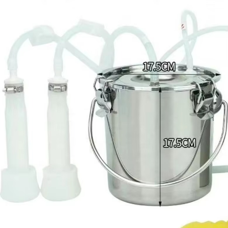 5L Portable Stainless Steel Electric Pulse Milking Machine Goats Sheep Cattle Cows Farm Use New Condition Core Pump Engine