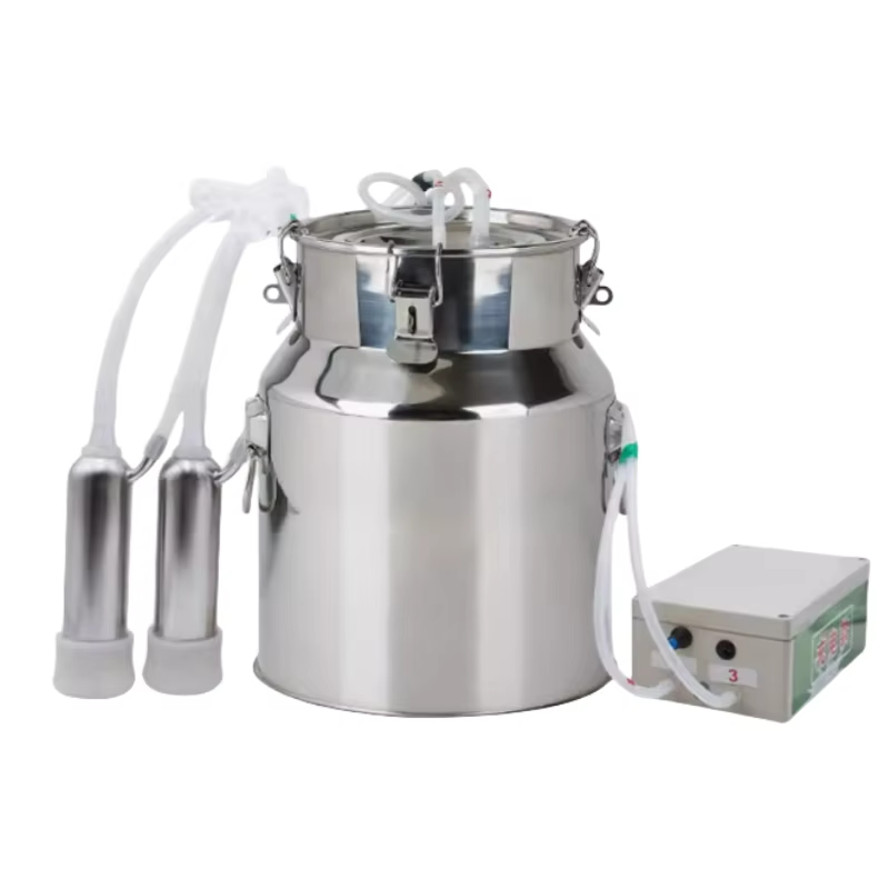 14L Cow and Sheep Milking Machine Portable Adjustable Speed Stainless Steel Pulse Milking Machine for Cow Cattle