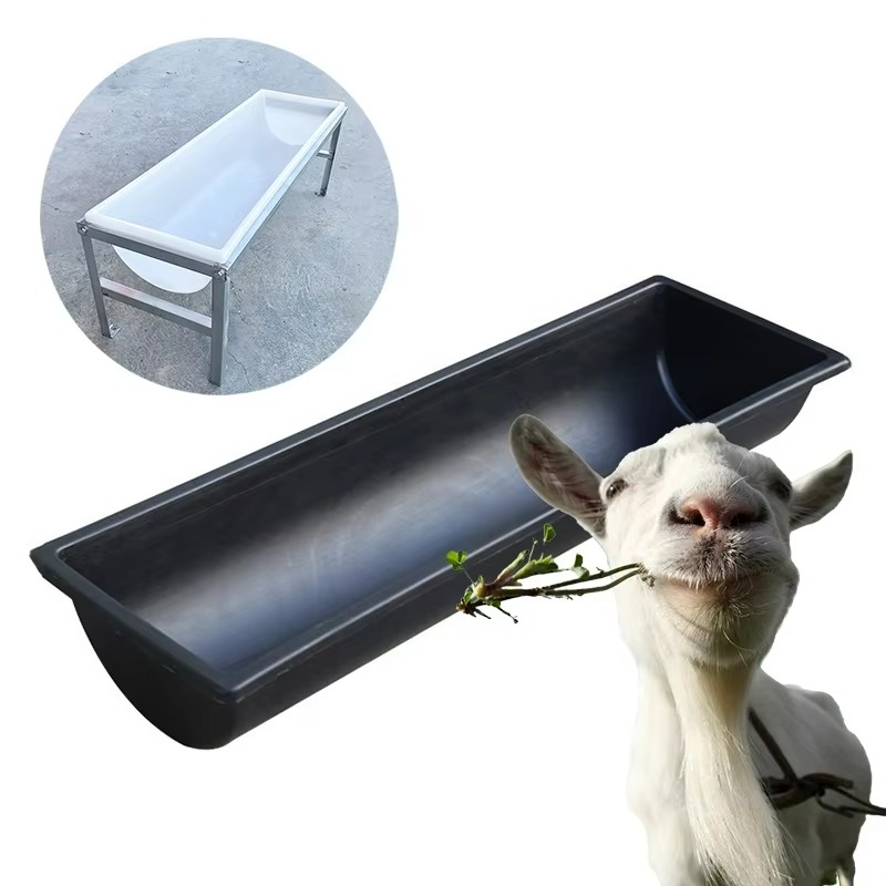 HOT SALE 1m Length Goat Feed Trough Black Plastic Feeding Trough for Sheep for Camel